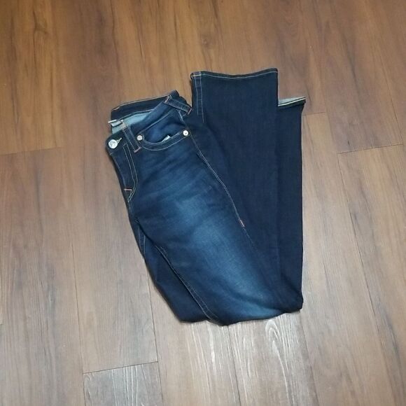 True Religion Bridget 504 Bell Bottom Low Waist Distressed Jeans 27 Waist / 34 L - Picture 6 of 9